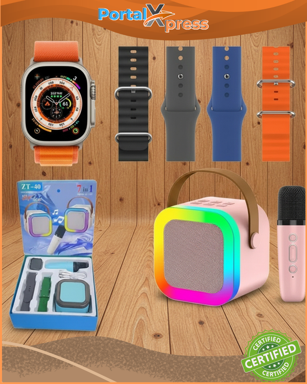 KIT PARLANTE Y SMARTWATCH C/4 MALLAS